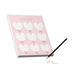 To do list with white hearts notepad