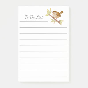 To Do List Wren Bird Personalize Post-it® Notes