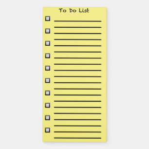 To Do List Yellow Magnetic Notepad