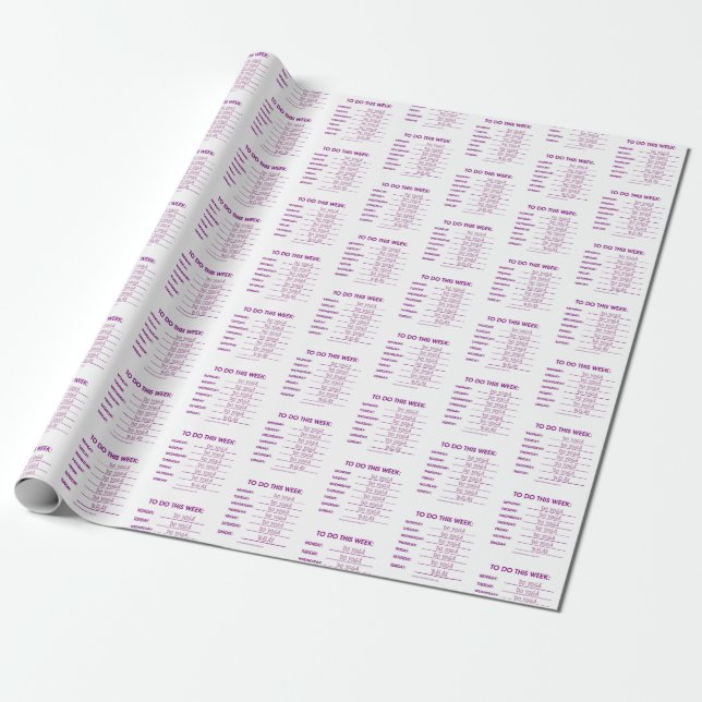 TO DO LIST:  YOGA WRAPPING PAPER (Unrolled)