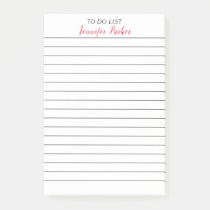 TO DO LIST Your Name Lined Paper Professional Post-it Notes