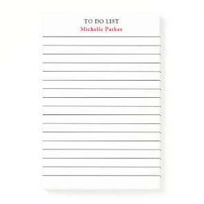 TO DO LIST Your Name Lined Paper Professional Post-it Notes