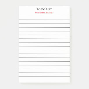 TO DO LIST Your Name Lined Paper Professional Post-it Notes