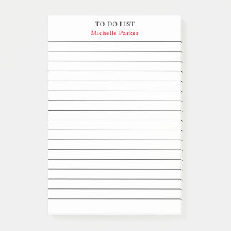 TO DO LIST Your Name Lined Paper Professional Post-it Notes