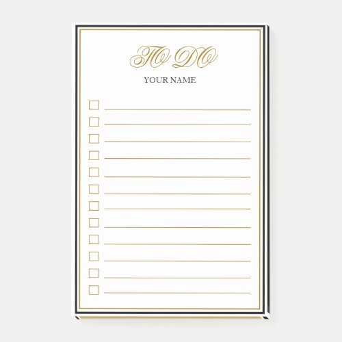 To Do Personalized Gold Script Notes