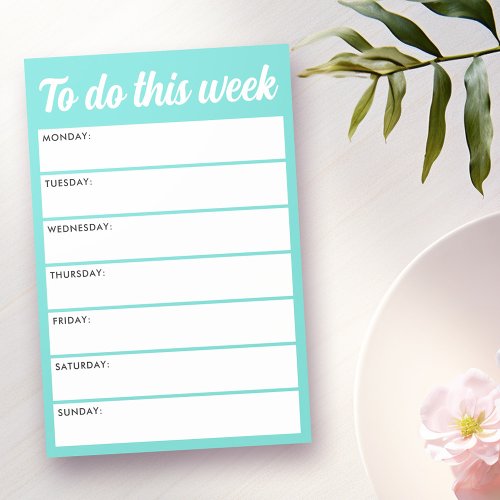 To do this week aqua blue weekly planner post_it notes