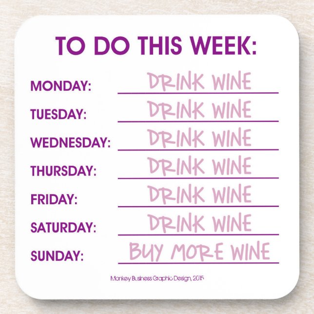 TO DO THIS WEEK: BEVERAGE COASTER (Front)