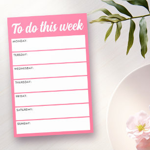 To do this week pink weekly planner post-it notes