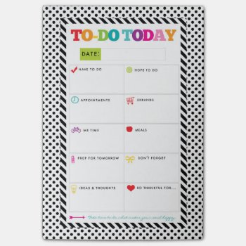 To-do Today - Polka Dot Rainbow - Daily Plan Notes by modernmaryella at Zazzle
