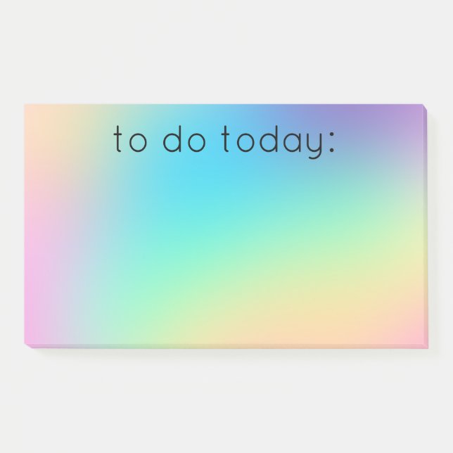 "To Do Today" Soft Prismatic Rainbow Gradient Post-it Notes (Front)