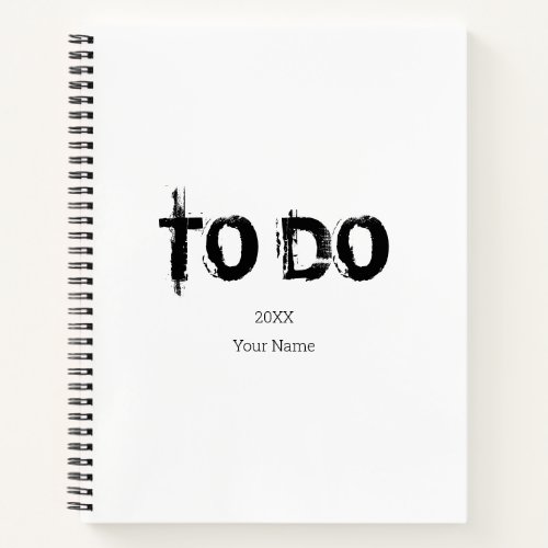 To Do with Name and Date Notebook