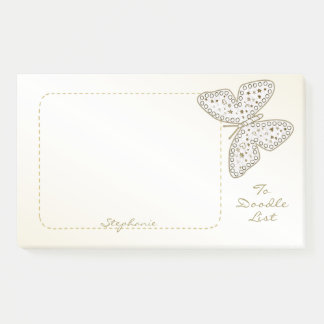 "To Doodle List" Doodle Art Butterfly Personalized Post-it Notes