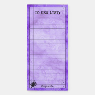 To EEW List: Black Spider Silhouette Purple BG Magnetic Notepad