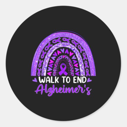 To End Alzheimerheimer Disease Awareness Purple  Classic Round Sticker