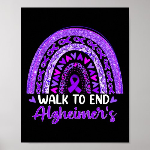 To End Alzheimerheimer Disease Awareness Purple  Poster