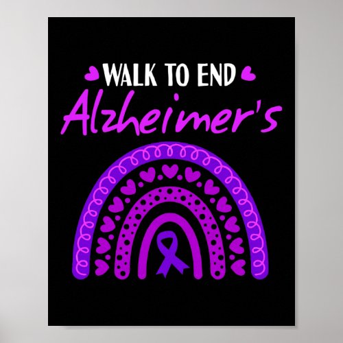 To End Alzheimerheimer Disease Awareness Purple Ra Poster