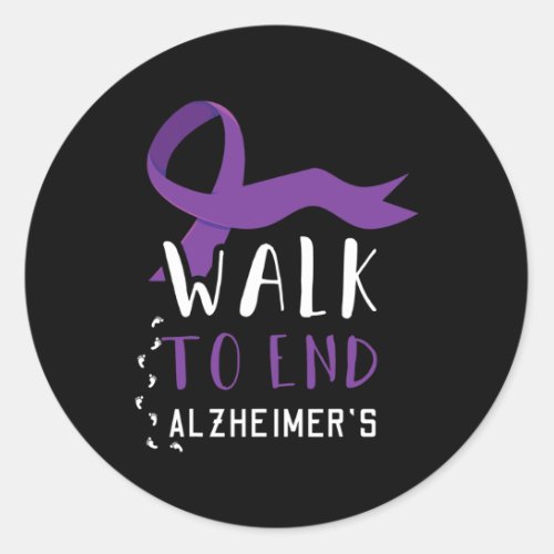 To End Alzheimerheimer Heimers Awareness  Classic Round Sticker