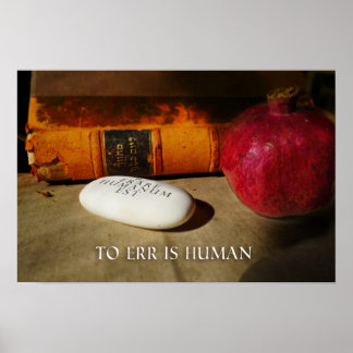 To err is human. Errare Humanum Est. Latin. Poster