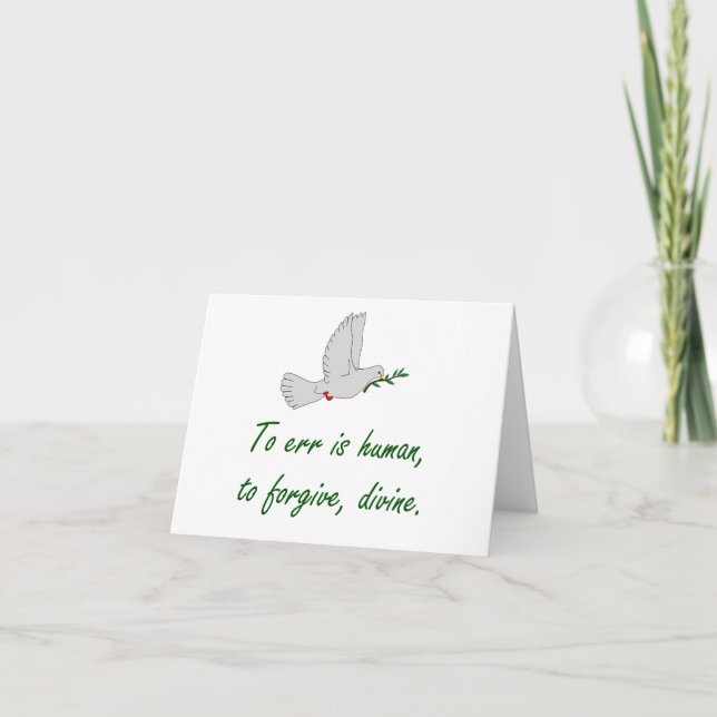 To Err Is Human - Forgiveness Quote Card (Front)