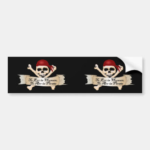 To Err is Human, To Arr is Pirate Bumper Sticker