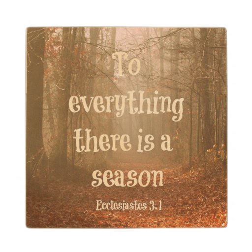 To everything there is a season bible verse wood coaster zazzle