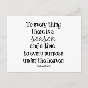 To everything there is a season Bible Verse Postcard