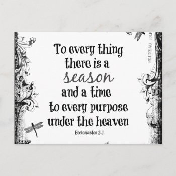 To Everything There Is A Season Bible Verse Postcard by Christian_Quote at Zazzle