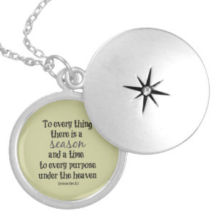 To everything there is a season Bible Verse Silver Plated Necklace