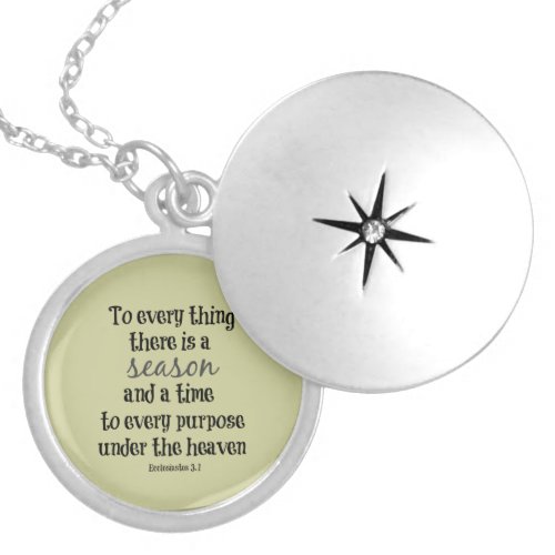 To everything there is a season Bible Verse Silver Plated Necklace
