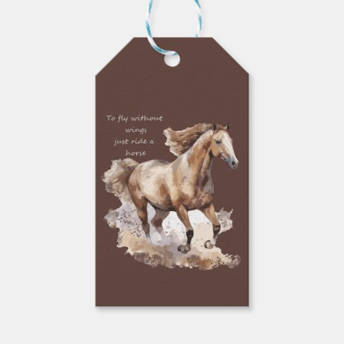 To Fly Without Wings Just Ride a Horse Gift Tags