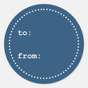 To/from Blue White Christmas Gift Tag