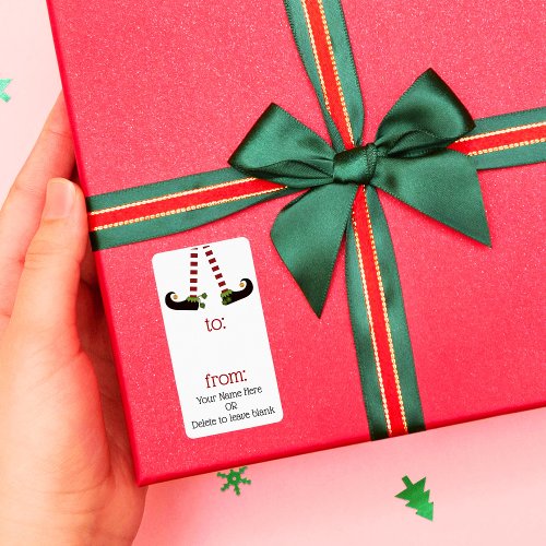 TOFROM Gift Tag Labels with Christmas Elf Legs