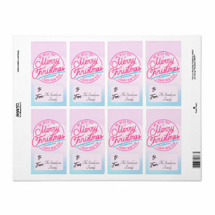 To/From Label We Wish You a Merry Christmas Pink