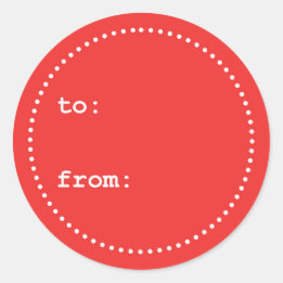 To/from Red White Christmas Gift Tag