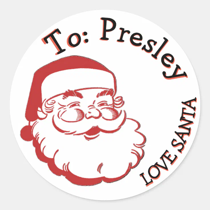 TO FROM SANTA CHRISTMAS PRESENT LABELS GIFT TAG | Zazzle