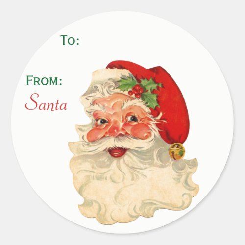 To From Santa Claus Face Christmas Tag