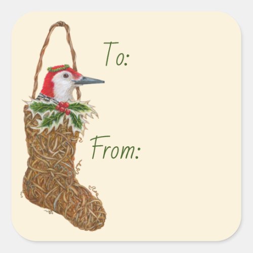 ToFrom sticker with Christmas stocking