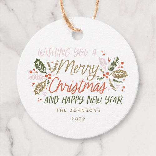 Tofrom Vintage Type Holly Berry Christmas Custom Favor Tags