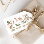 To/from Vintage Type Holly Berry Christmas Gift Tags<br><div class="desc">This festive and chic Christmas design features our original hand drawn winter foliage with sweet hand-drawn styled type in vibrant colors.</div>