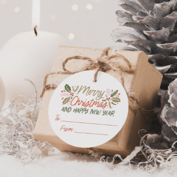 To/from Vintage Type Holly Berry Christmas Gifting Favor Tags by NBpaperco at Zazzle