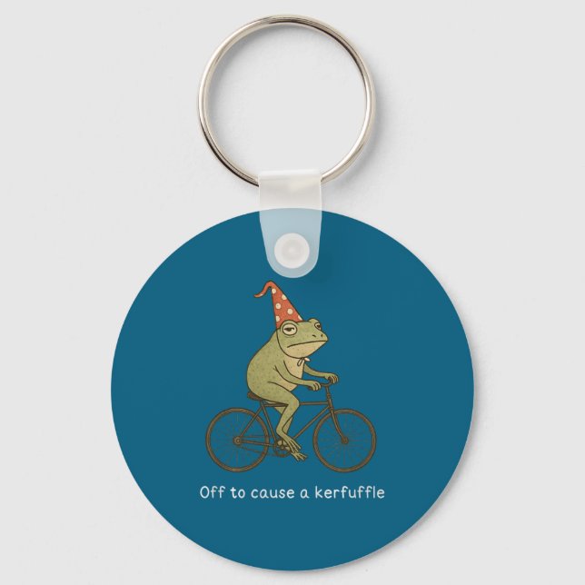 To Funny Off Cause Kerfuffle Meme Frog Keychain (Front)