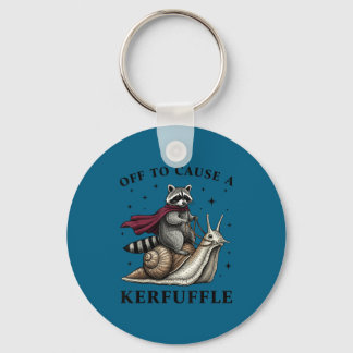 To Funny Off Cause Kerfuffle Raccoon Meme Keychain