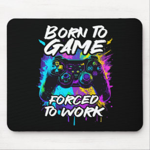 To Game Forced To Work - Colorful Graffiti Gaming Mouse Pad