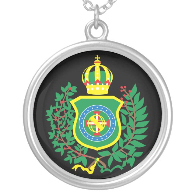 To glue Leafed the Silver with Imperial Blazon Plated Necklace (Front)