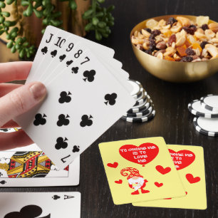 TO GNOME ME IS TO LOVE ME funny valentines day Poker Cards