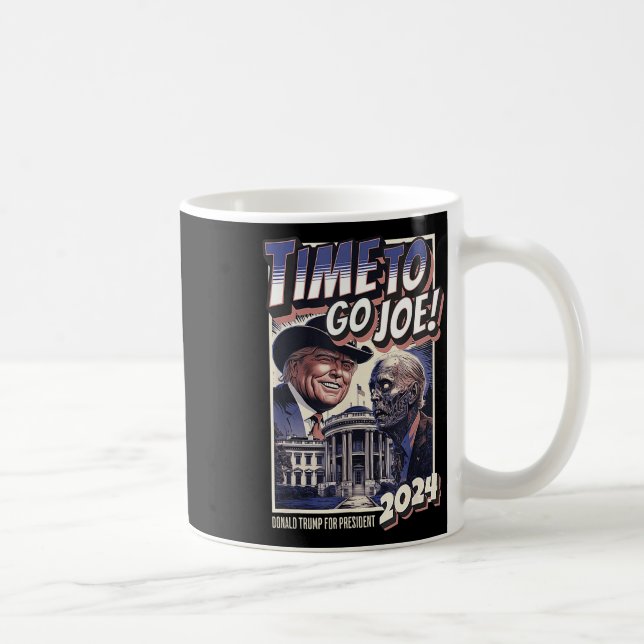 To Go Joe Funny Pro Trump &amp; Zombie Biden 2024  Coffee Mug (Right)