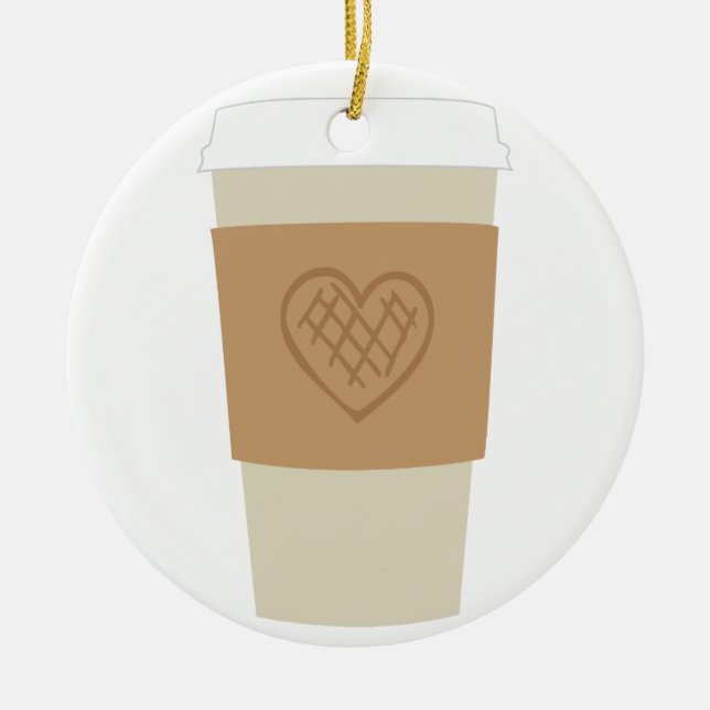 To Go Latte Ceramic Ornament (Front)