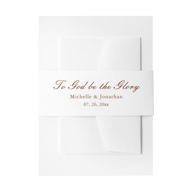 To God be the Glory Christian Wedding Quote Invitation Belly Band (Front Example)