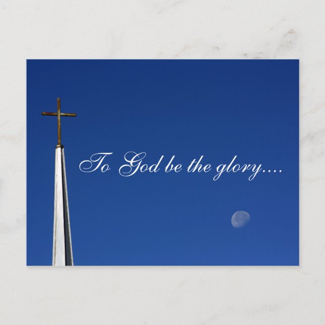 To God be the glory.... Postcard (Front)