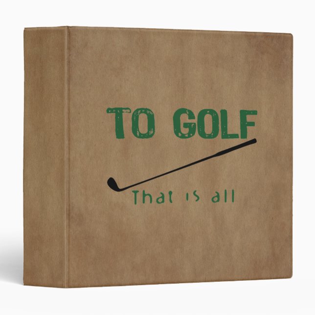To Golf Binder (Front/Spine)